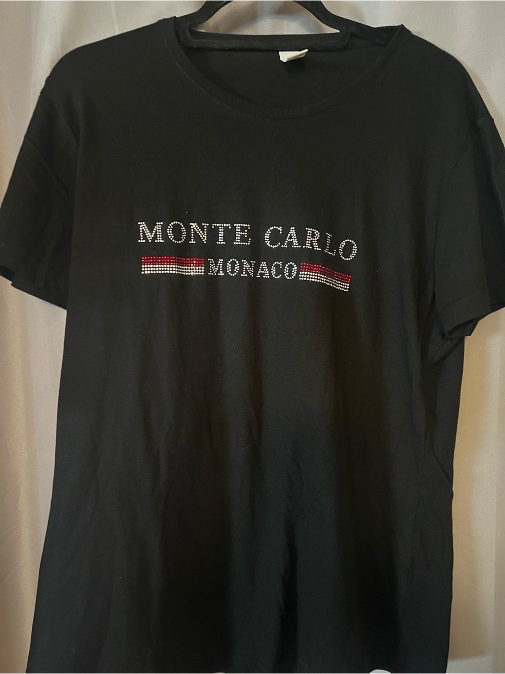 🏎️ Monte Carlo Monaco Black Rhinestone Tee